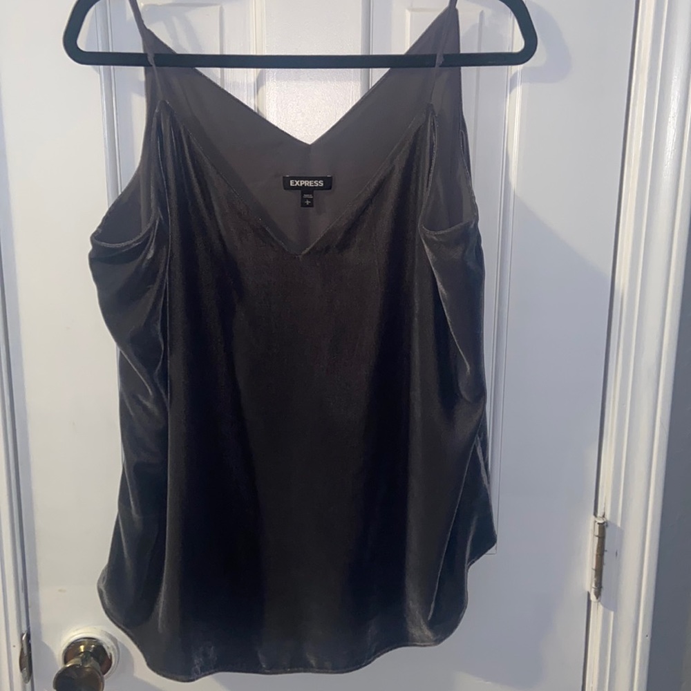Express gray velvet camisole